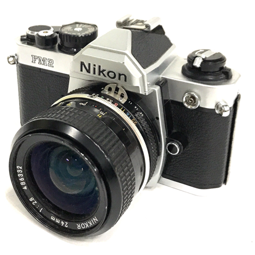 【難あり】Nikon FM2 Nikon FM2 NIKKOR 24mm 1:2.8 フィルムカメラ ボディ レンズ MD-12