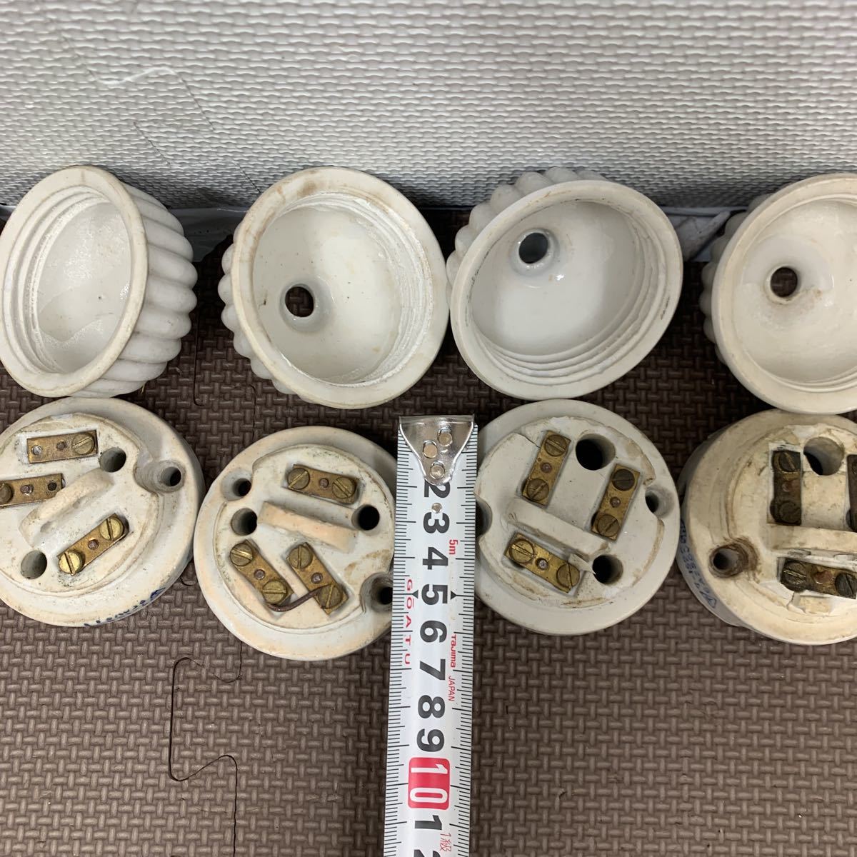 9個［碍子］ローゼット 碍子 ガイシ 昭和レトロ 磁気 菊型 ローゼット 4個 セット