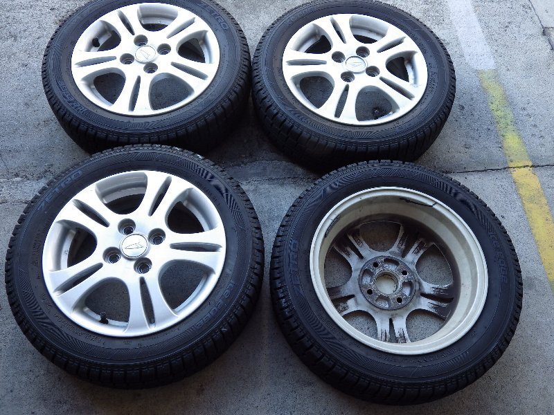 ◆ダイハツ純正アルミホイール＋スタッドレスタイヤ　155/65/R14 4本セット 　ミラ、ムーブ他に