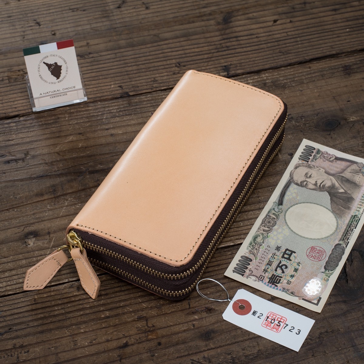 イタリアンレザー メンズ 財布 長財布 ダブルファスナー ダブルジップ
