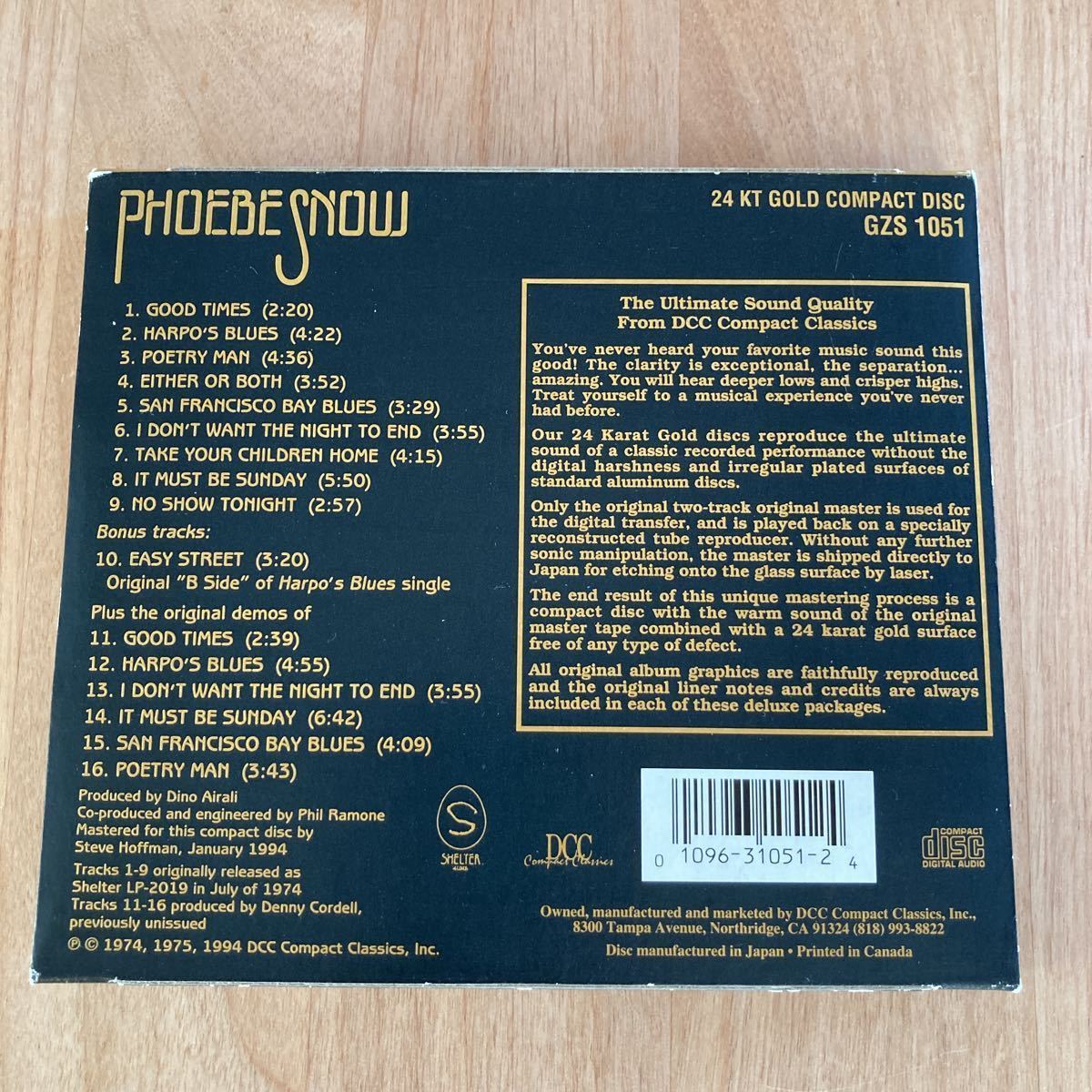 Phoebe Snow Remastered By Steve Hoffman 4KT GOLD CD DCC + YUKIMU