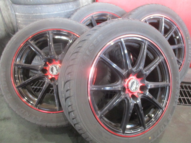 セール，限定SALE H ファイナルスピード MID 17インチアルミホイール 7J +38 5穴 タイヤ2020年製造 KENDA製 215/50R17 4本セット(ラジアルタイヤ)｜売買されたオークション情報、yahooの商品情報をアーカイブ公開 - オー 5穴
