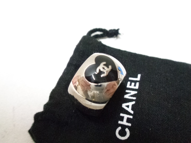 CHANEL シャネル リング ハート ココマーク B12V シルバー×ブラック