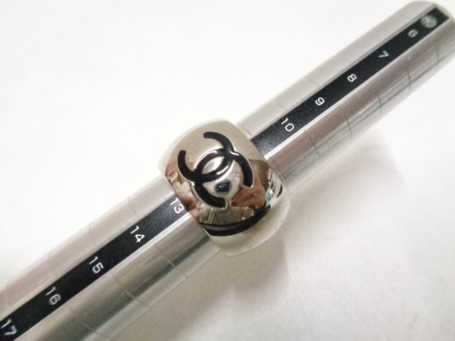 CHANEL シャネル リング ハート ココマーク B12V シルバー×ブラック