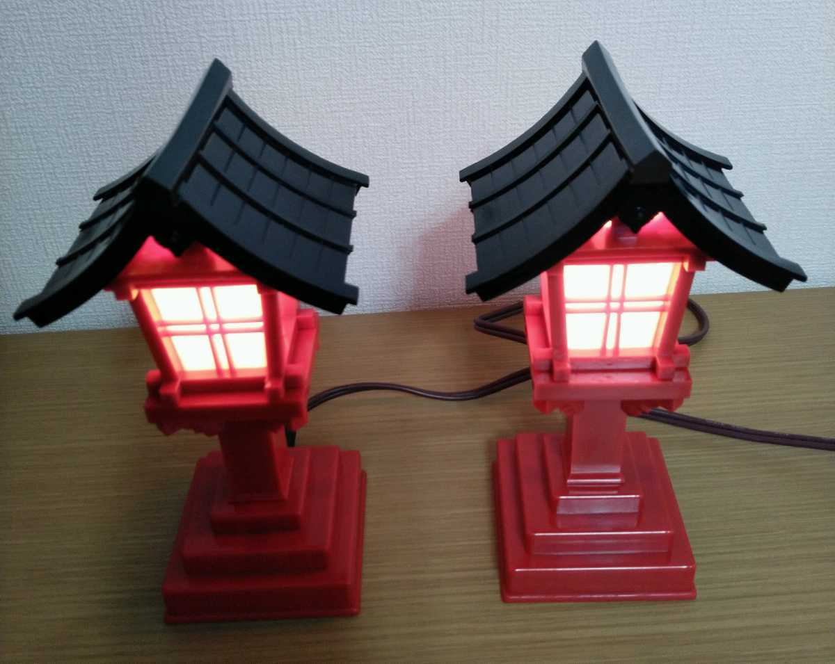 市場 稲荷 灯篭 神具 赤 6寸 灯籠 春日灯籠 コード式