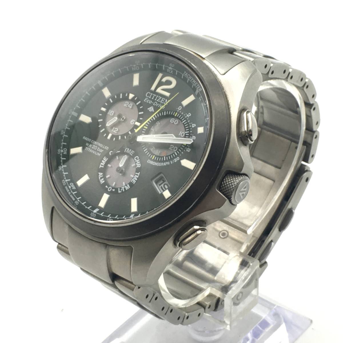 L10-76 CITIZEN/シチズン Eco-Drive エコドライブ クロノグラフ Date 