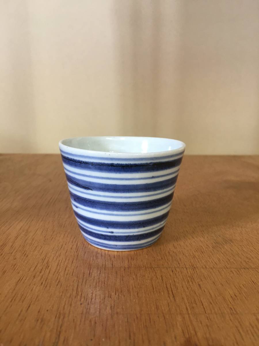 美術品・アンティーク・コレクション 古伊万里染付輪線文蕎麦猪口