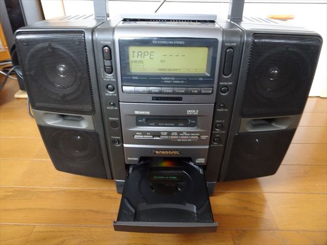 パナソニック RX-ST7 CDのみ動作 ジャンク品 リモコンAMアンテナ付き