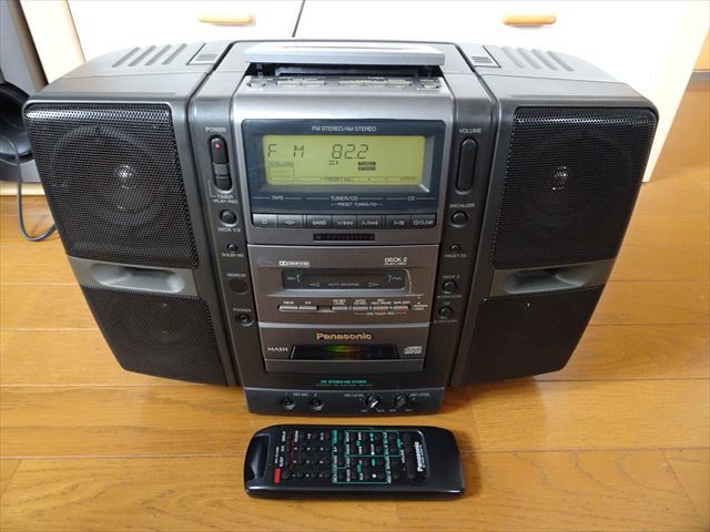パナソニック RX-ST7 CDのみ動作 ジャンク品 リモコンAMアンテナ付き
