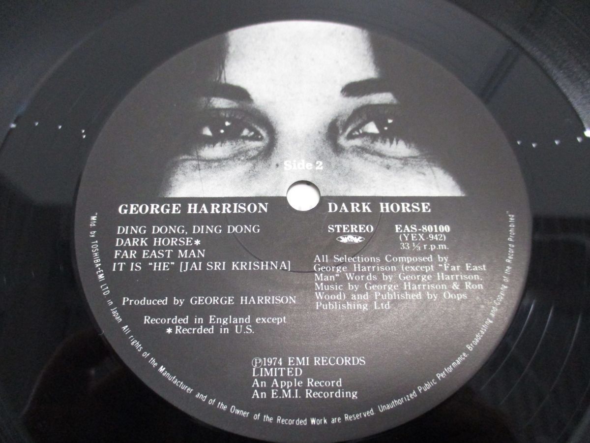 △01)【帯付き】George Harrison/Dark Horse/ダーク・ホース/ジョージ