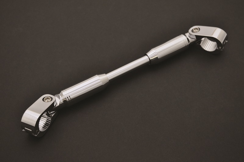 ●送料710円■在庫有★NEW★アルキャンハンズ★アジャスタブル/ハンドルブレース●メッキ(クランプ穴中心間260mm～320mm調節可能)●F00026A