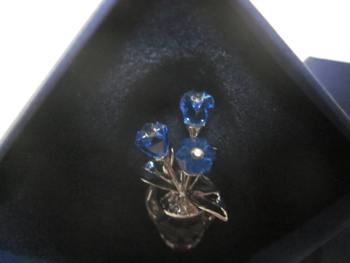 □【SWAROVSKI スワロフスキー】□【ブルー フラワー 花】□【置物