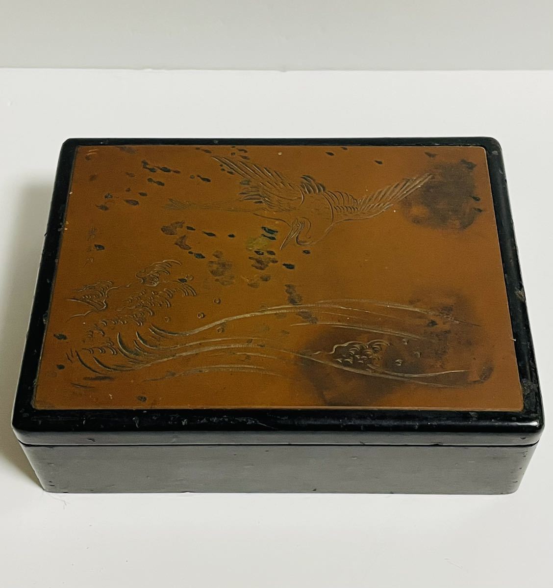 アンティーク金工師 芳正 刀 銅板彫り小箱｜金属工芸