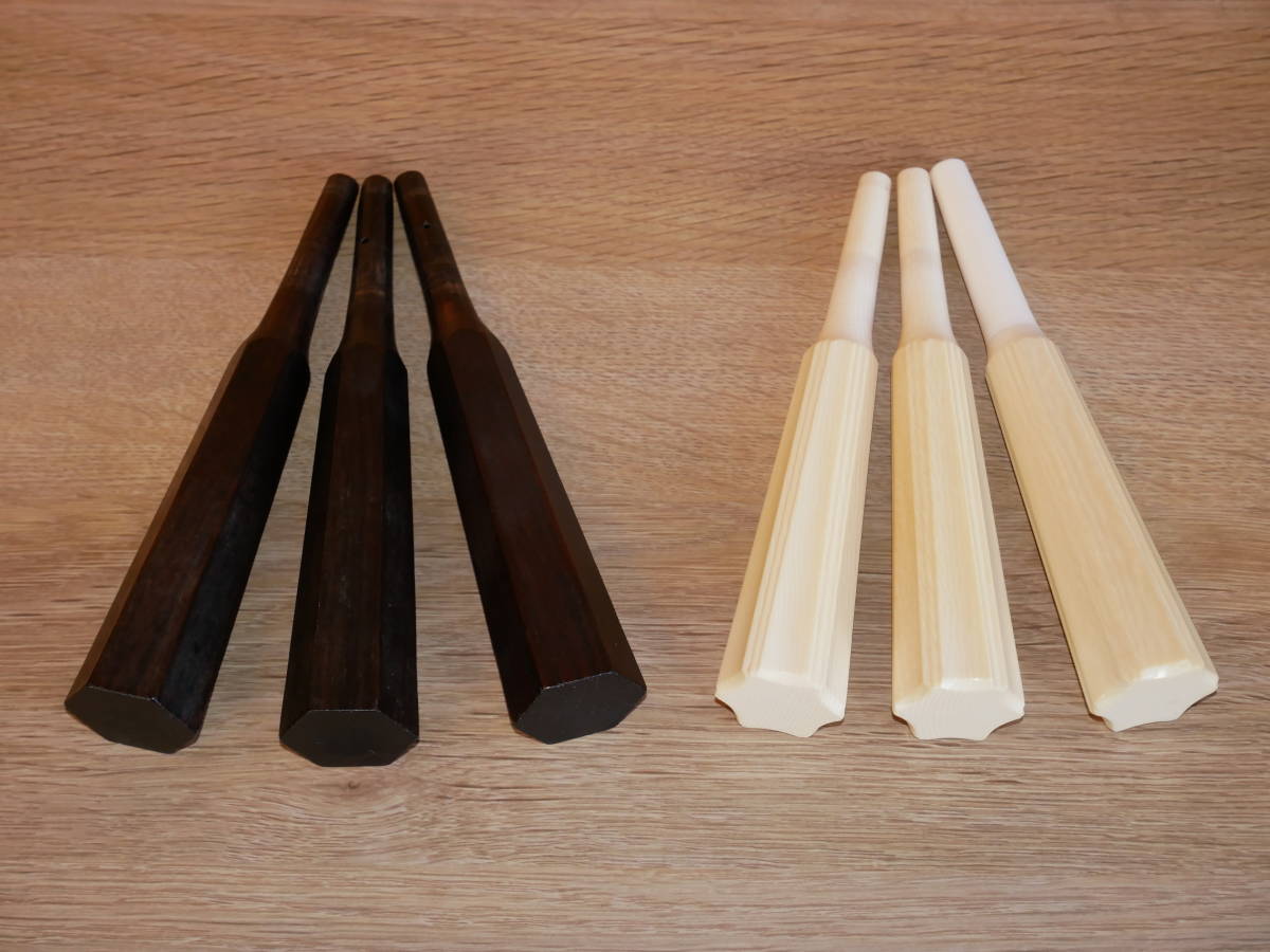 三味線糸巻(黒壇寿六) ◇ 黒檀寿六8分 黒檀寿六8分5 津軽三味線用糸巻 象牙調 (仕込み込
