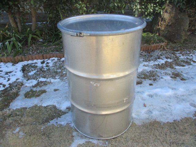 1.長野県発.4点同時出品中.ステンレス 日本製ドラム缶 フタ付き 200L