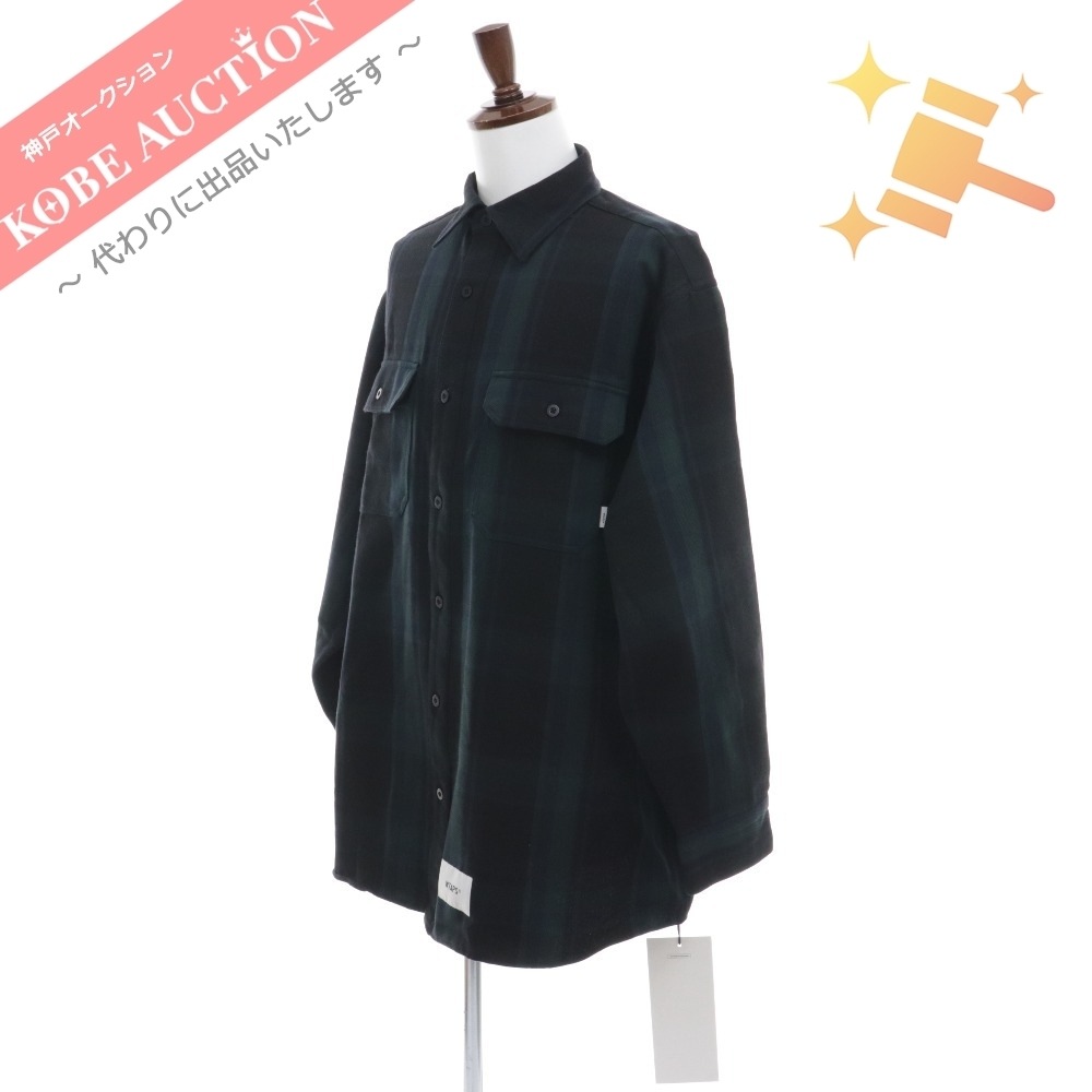 ■ WTAPS ダブルタップス DECK FLANNEL LS SHIRT フランネル チェックシャツ ネルシャツ トップス タグ付 メンズ X 03 グリーン系 未使用