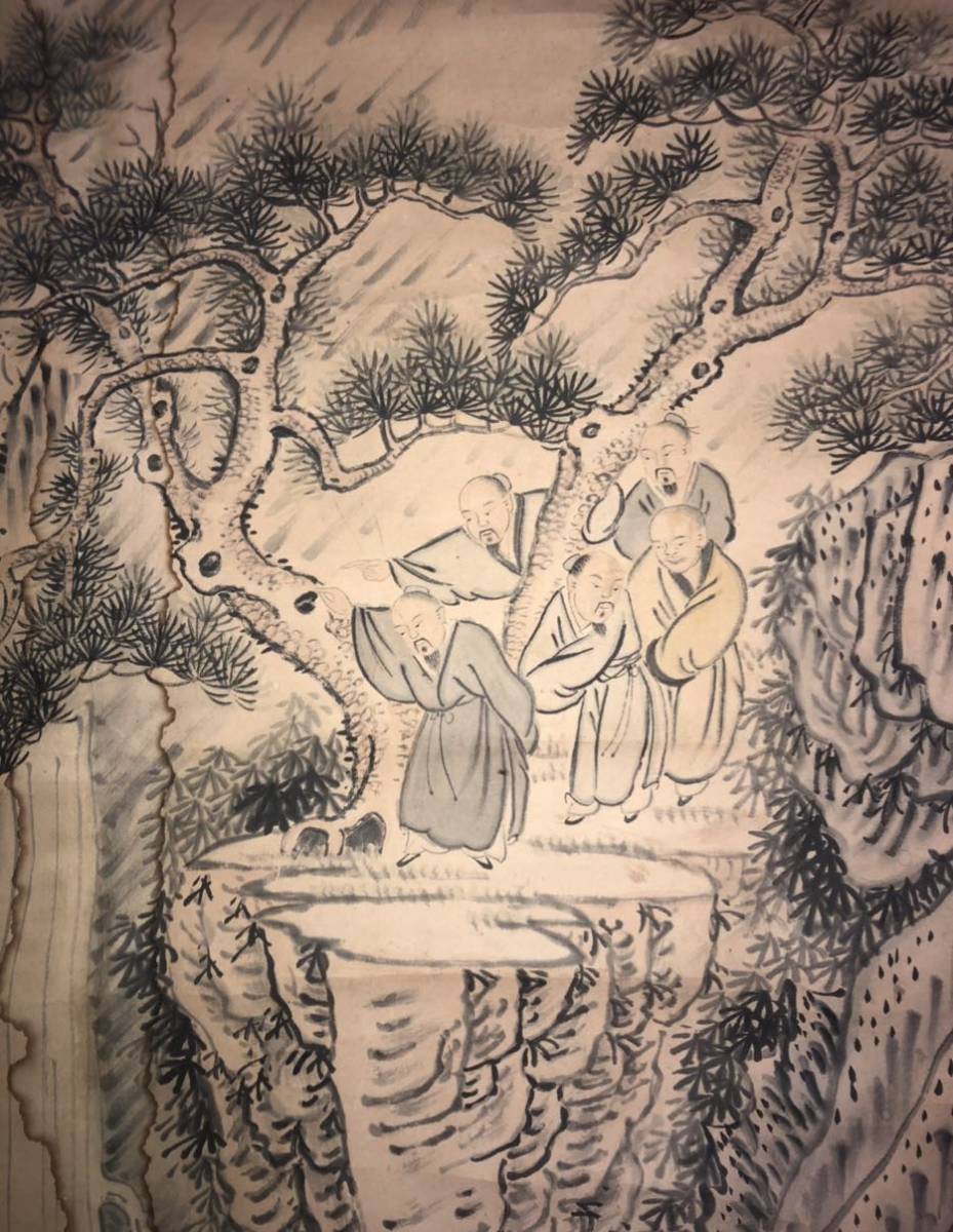 春栄 中国 肉筆 掛軸 古美術 骨董 風景画 畫 古文書 【公式通販】
