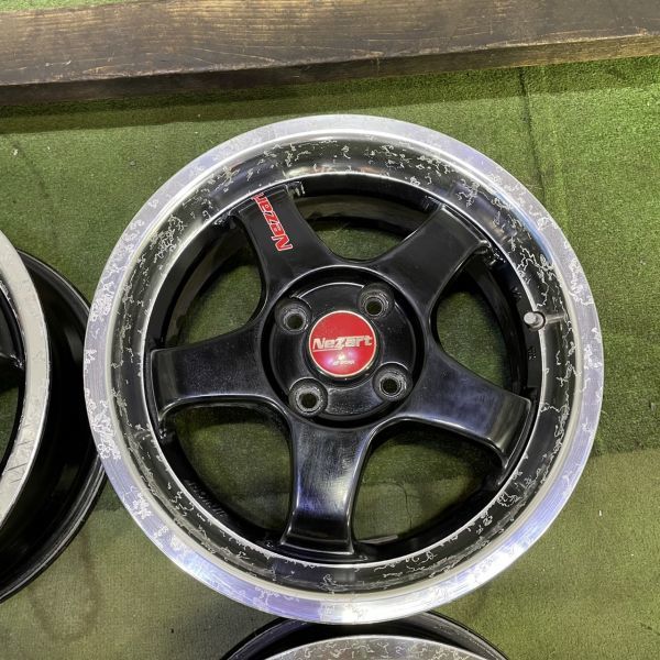 ☆送料無料☆WORK Nezart 15x6.5JJ 4H 100 +50 φ60 4本/中古社外アルミ