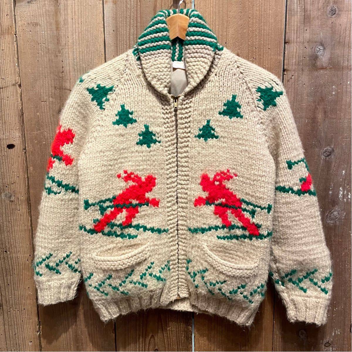 正規品，HOT レディース キッズサイズ 60s ~ USA製 ビンテージ カウチン セーター アメリカ古着 70s ウール ニット カーディガン ジャケット 柄(Sサイズ)｜売買されたオークション情報、yahooの商品情報をア Sサイズ