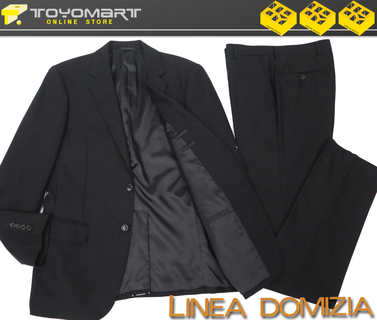 2026年最新linea domiziaの人気アイテム - k102*未開封 春夏撥水加工ストレッチ 未 2060●LINEA DOMIZIA レナウン●新品　日本製 【総裏】 シャドーストライプスーツ　ブラック/A5　定価41800円
