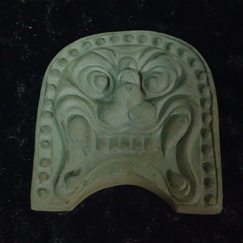 天平の甍 奈良平安調「鬼瓦」② 置物 飾り物 検：鑑真 唐招提寺 東大寺