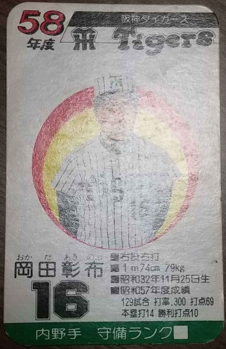 タカラプロ野球カードゲーム昭和58年度阪神タイガース 岡田彰布