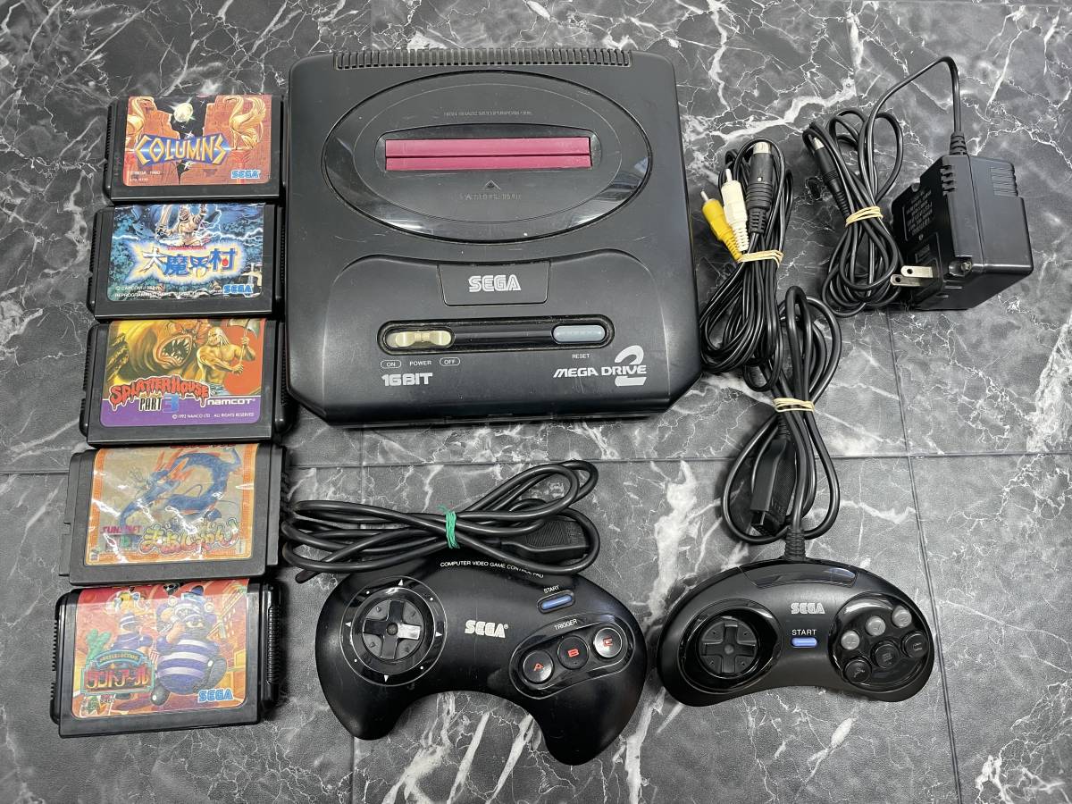 爆買い，2026 ゲーム SEGA MEGA DRIVE2 本体 HAA-2502 セガ メガドライブ2 + ゲームソフト5本セット(本体、アクセサリー)｜売買されたオークション情報、yahooの商品情報をアーカイブ公開 - オークファン メガドライブ