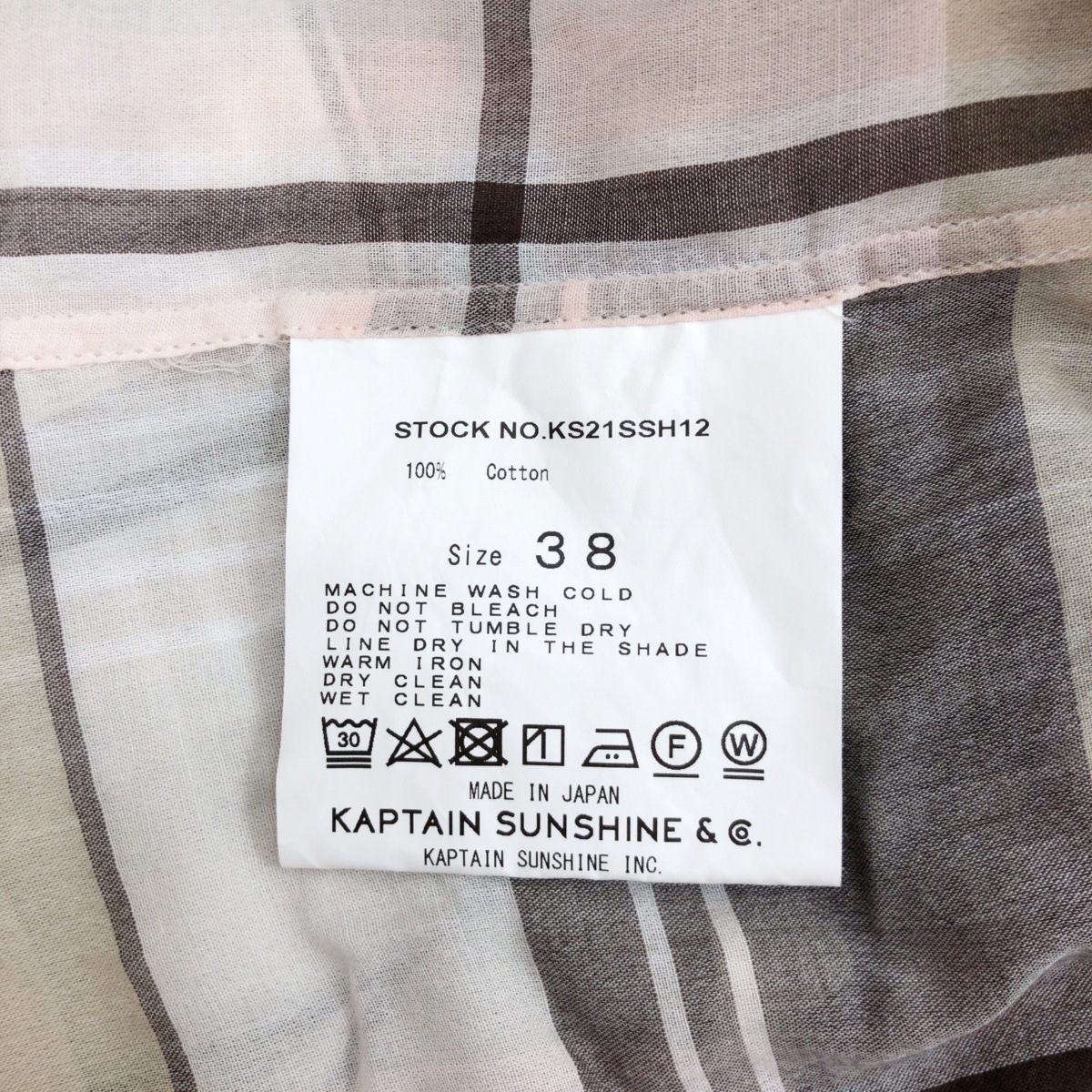 未使用 KAPTAIN SUNSHINE スタンドカラー サファリ シャツ BIG PLAID
