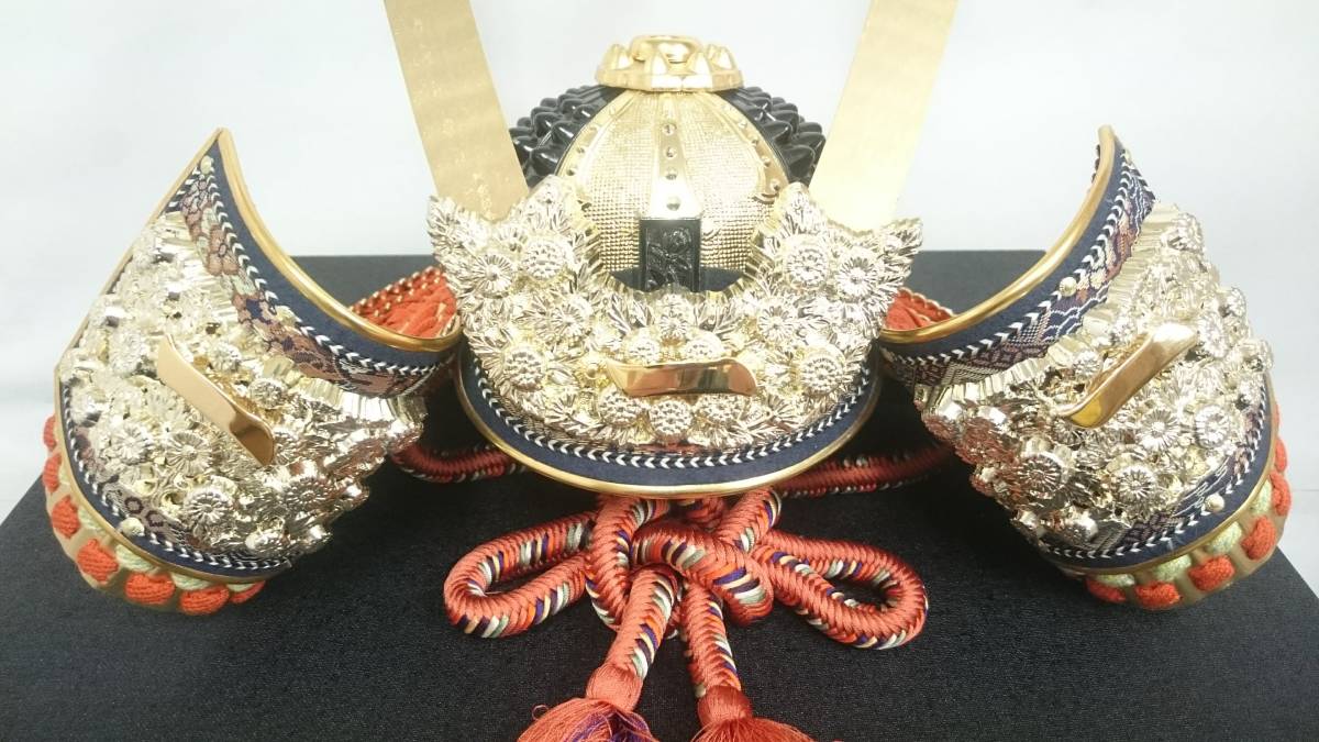 五月人形 鎧師 龍玉作 純金鍍金 兜 【公式通販】