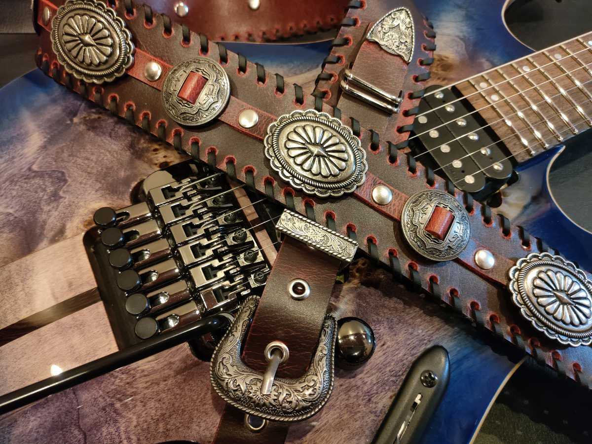 本革製ギターストラップ(ダブル・バックル wizard ギターストラップ
