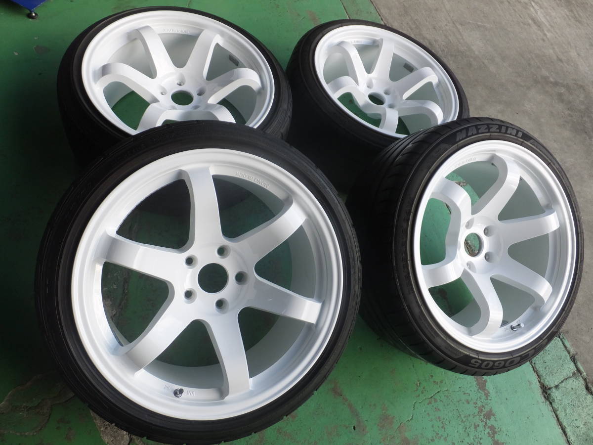 人気デザイン!!6本スポーク 白☆9.5J+20☆225/40R18/255/35R18☆jzx90