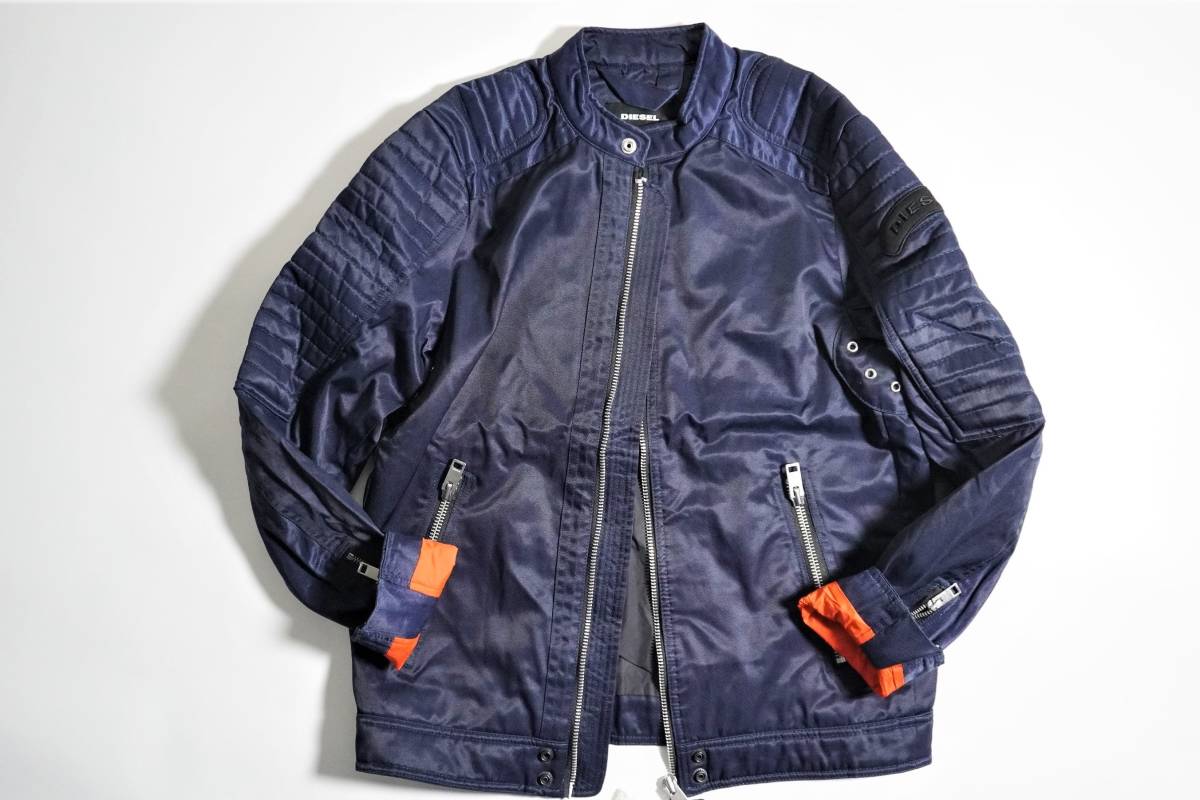 /正規品 秋冬 4万 サイズM DIESEL ディーゼル JSHIRO JACKET 男らしい ネイビー バイカー ジャケット ブルゾン