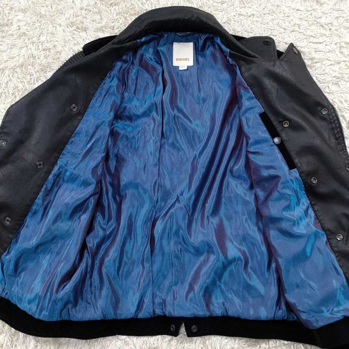 美品 DIESEL ディーゼル ベロア 異素材 ダブル ライダースジャケット 