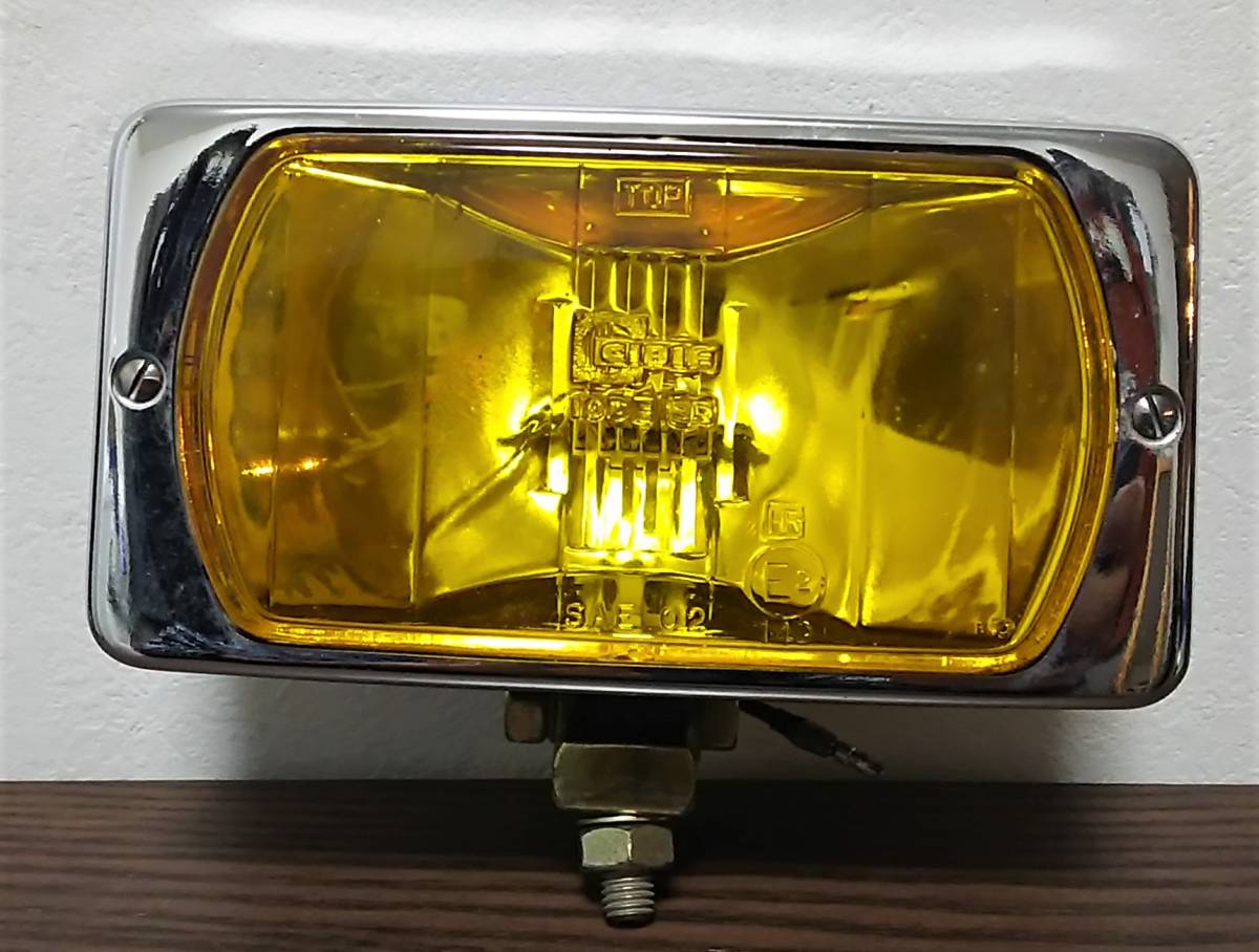 当時物 旧車 フォグランプ 0 シビエ 新品 CIBIE シビエ95角型 フォグランプ＆ドライビングランプ 角型 IODE 1 ドライビングランプ 2個セット(カバー付 CIBIE(シビエ) イエローレンズ