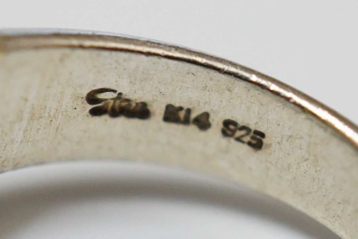 192 K14 925 ガーネット リング 指輪 約9号 ヴィンテージ アクセサリー 