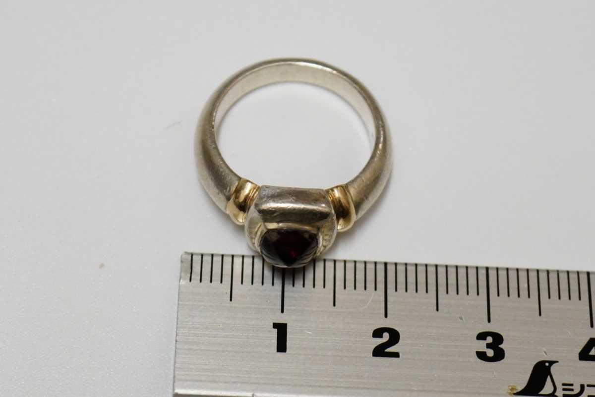 192 K14 925 ガーネット リング 指輪 約9号 ヴィンテージ アクセサリー 