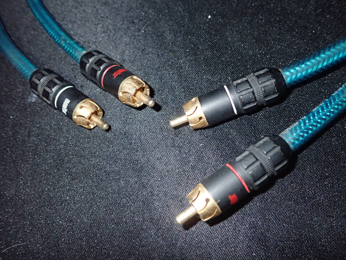 monitor モニター RCAケーブル silver line audio cable 2本 約65cm