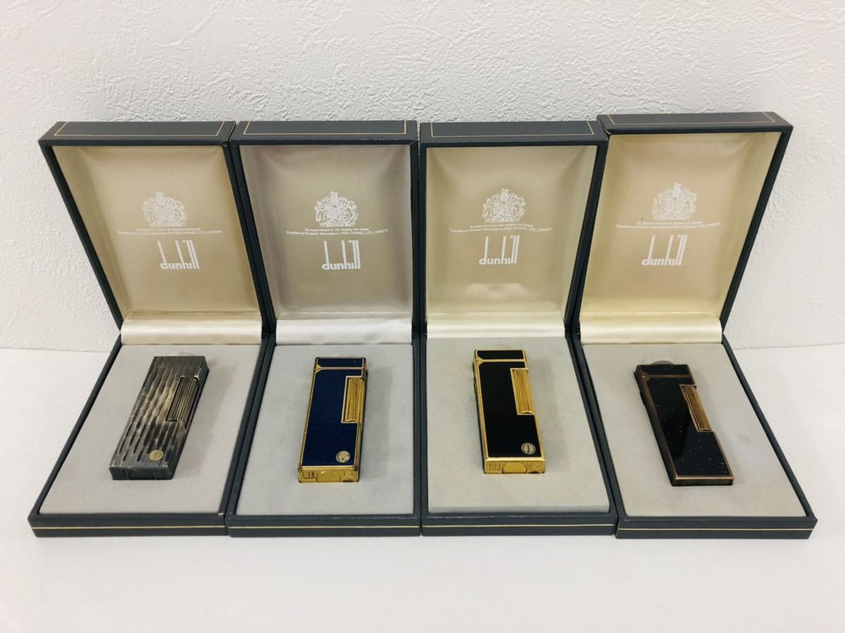 dunhill ダンヒル ガスライター 4点まとめて ケース付き 火花確認済み