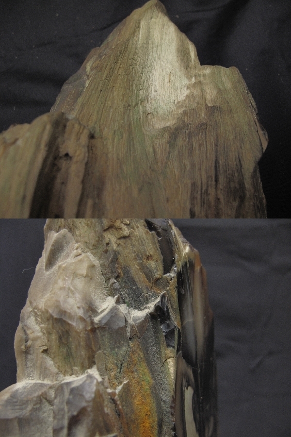 瑪瑙化 珪化木 重量4．4kg(117）台付 木化石 鑑賞石 珪質化 珪酸