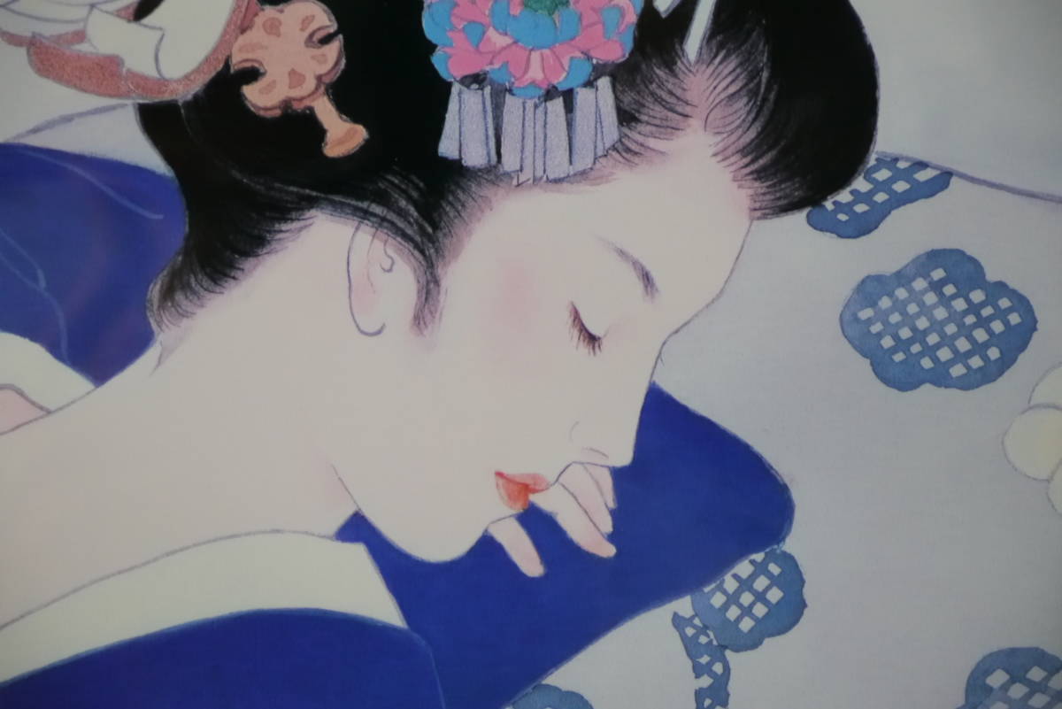 絵画/日本画 春代 美人画/人物画 女性/和装 額装/額縁/壁掛け/額付き 