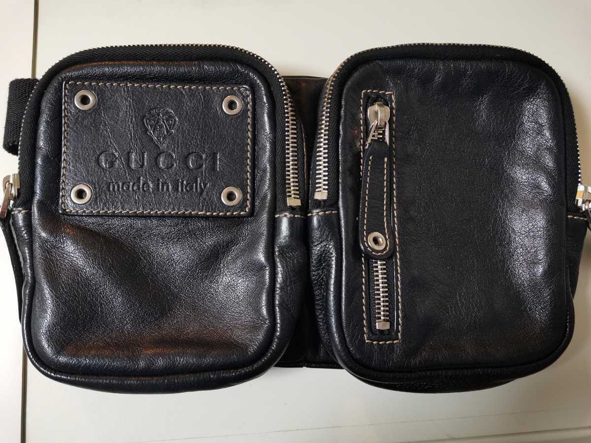 GUCCI グッチ ボディバッグ ウエストバッグ ウエストポーチ GG レザー