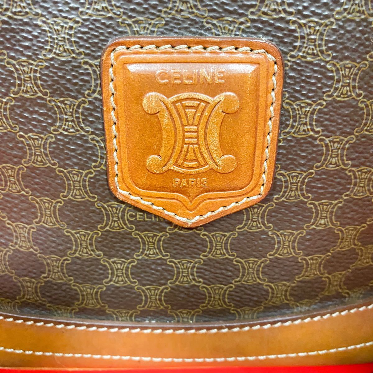 CELINE オールドセリーヌ 巾着 ショルダーバッグ マカダム柄