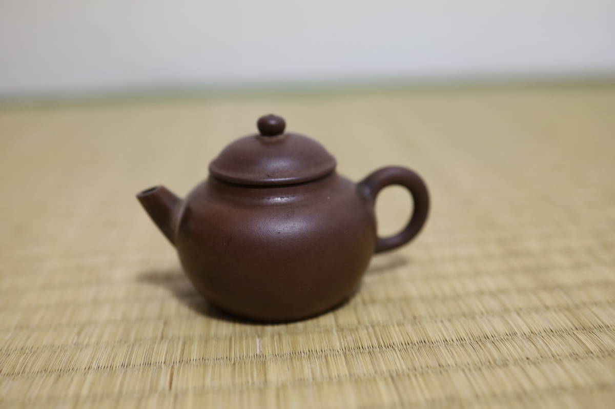 唐物 朱泥砲口急須 在銘 中国宜興紫砂壺 茶器煎茶道具