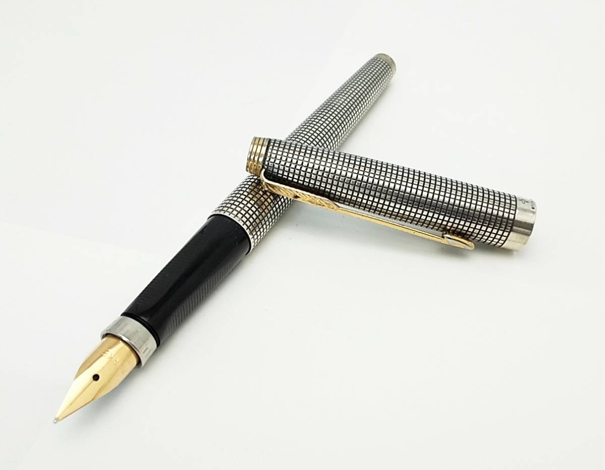 Parker Sterling 14kPOINT刻印 万年筆 銀 金 PARKER STERLING 万年筆 パーカー Parker SILVER万年筆 0 SILVER