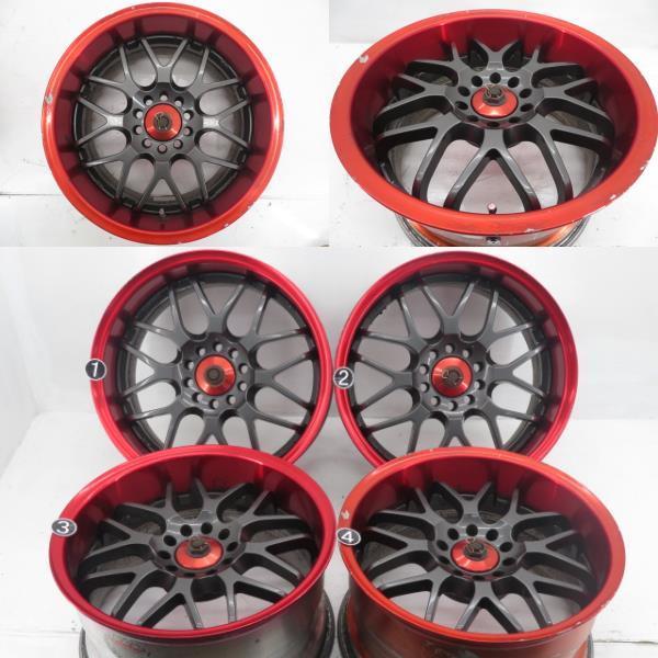 中古アルミホイール 4本セット 17インチ 9J +22 5H PCD114.3 RACING  