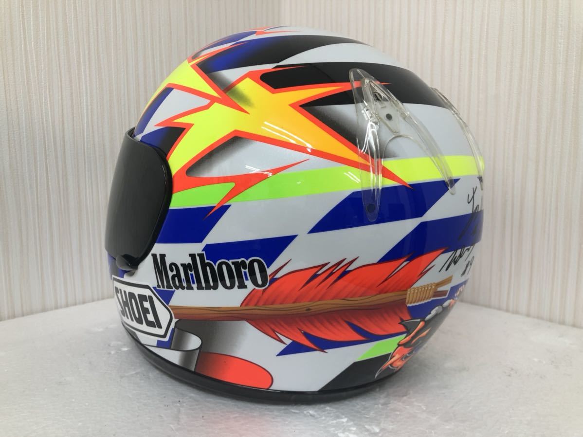 未使用品 阿部典史 X-8V レプリカヘルメット 片付き Marlboro マルボロ