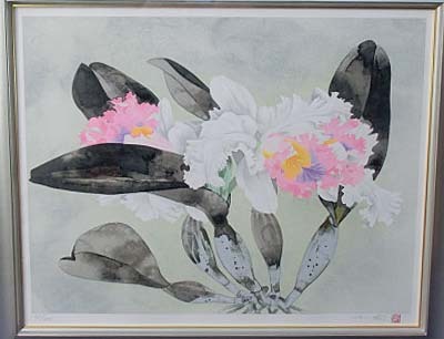 中島千波「高台寺の枝垂桜」 中島千波「高台寺の枝垂桜」シルクスクリーン :: 絵画買取・販売
