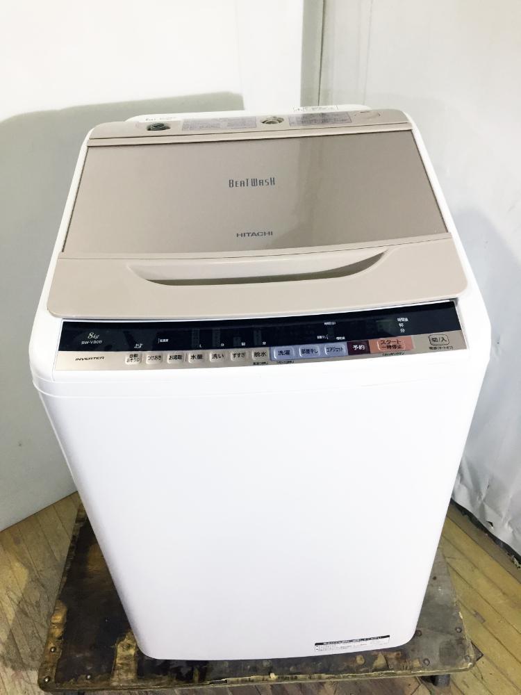 送料無料★2017年製★極上超美品 中古★日立 8㎏ シャワーで汚れすっきり「ナイアガラビート洗浄」自動おそうじ 洗濯機【BW-V80B-N】T567 日立 洗濯機 ビートウォッシュ 0 8kg洗い 通常｜nihonchokuhan(日本