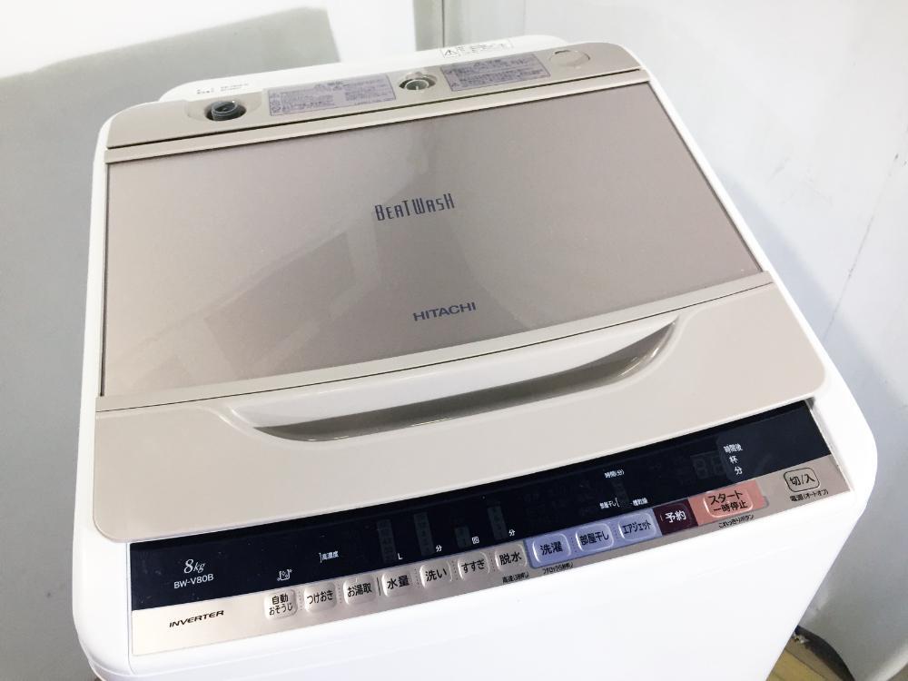 送料無料★2017年製★極上超美品 中古★日立 8㎏ シャワーで汚れすっきり「ナイアガラビート洗浄」自動おそうじ 洗濯機【BW-V80B-N】T567 日立 洗濯機 ビートウォッシュ 0 8kg洗い 通常｜nihonchokuhan(日本