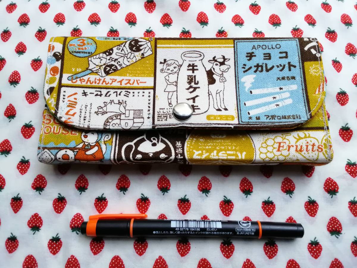 財布 長財布 小銭入れあり 昭和レトロ 帆布 お菓子柄 チロルチョコ柄 